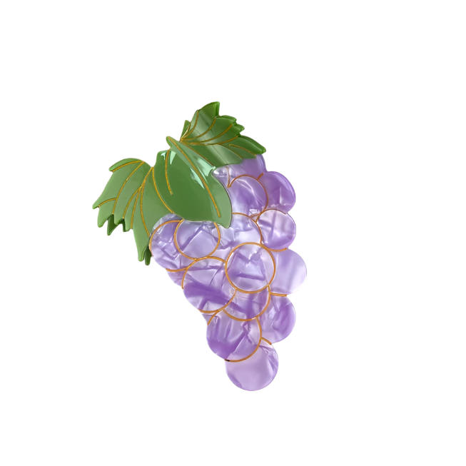 SSR Acetate Grape Cluster Hair Claw Clip - Purple