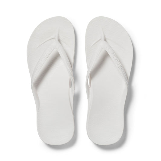 Archies Arch Support Flip Flops - White