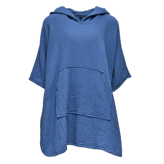 Snapper Rock Beach Poncho - Denim Blue - FINAL SALE