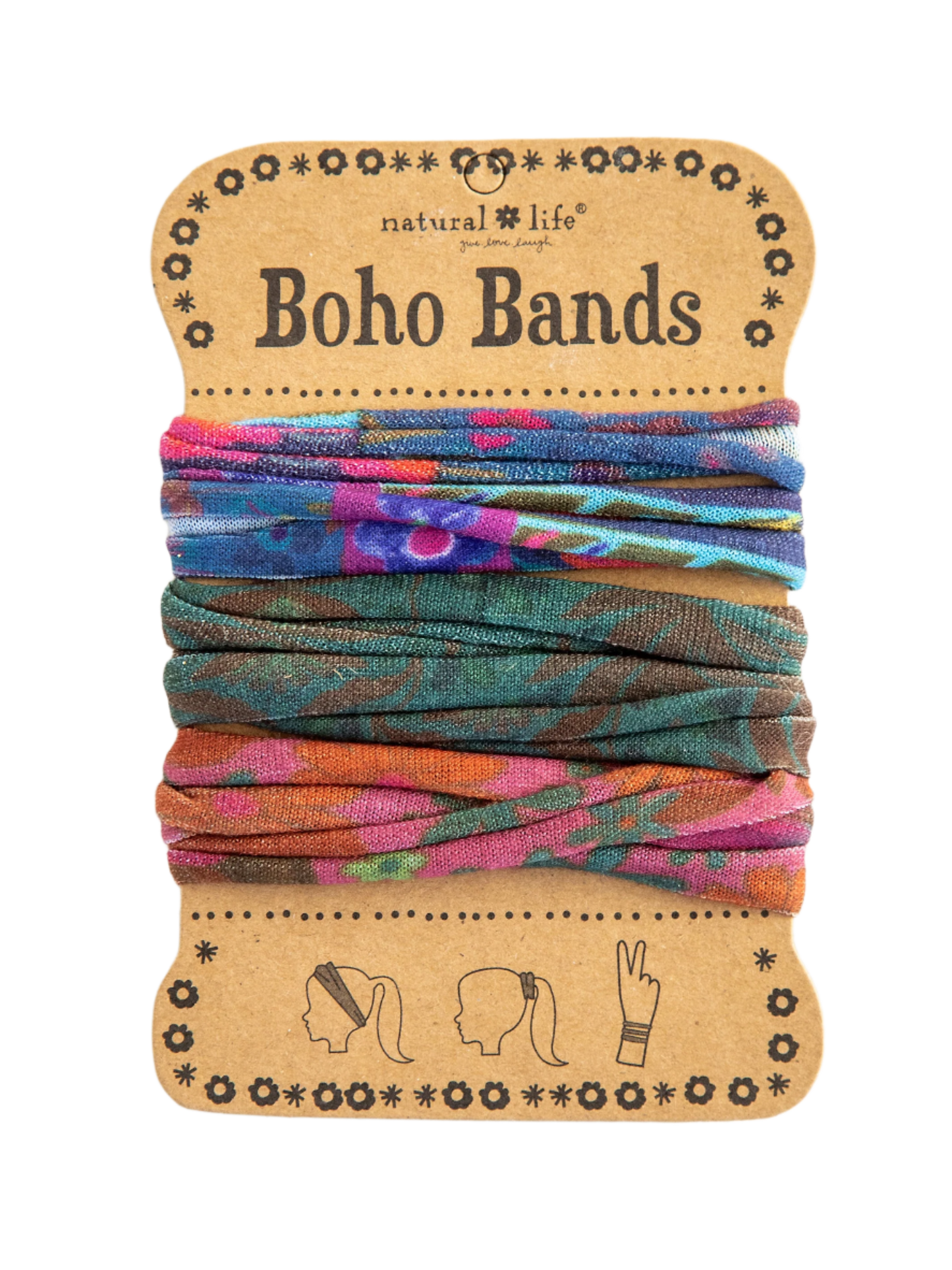 Natural Life Boho Bands Hair Ties, Set of 3