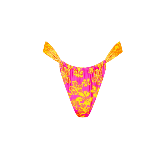 Kulani Kinis Ruched Thong Bikini Bottom - Island Dreamer - FINAL SALE