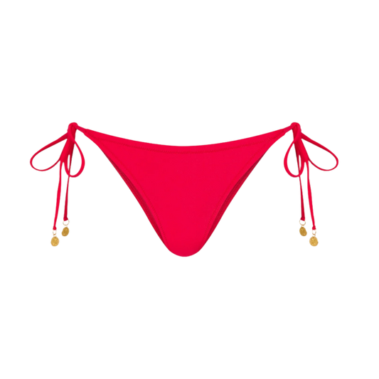 Kulani Kinis Full Coverage Tie Bikini Bottom - Cherry Crush