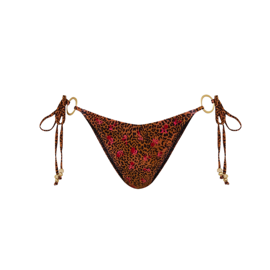 Kulani Kinis Ring Cheeky Tie Side Bikini Bottom - Wild Rose