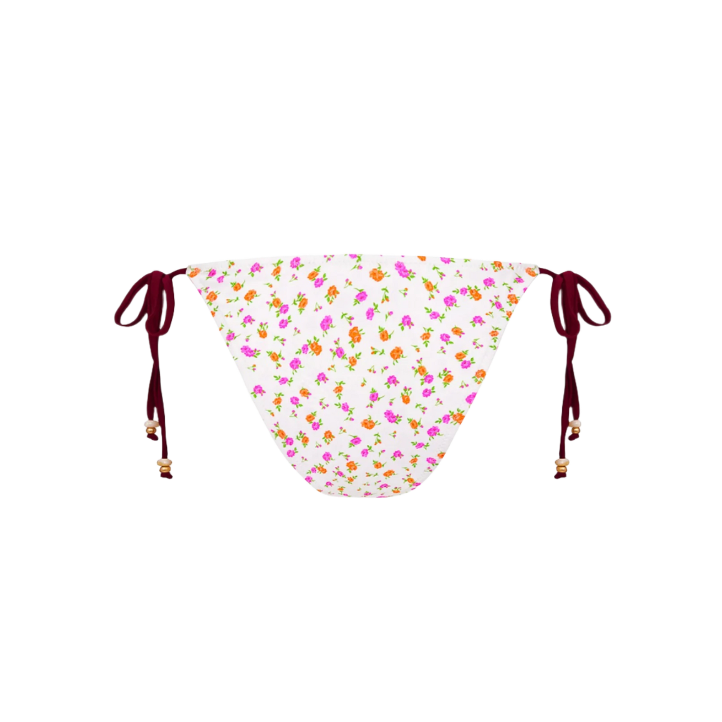 Kulani Kinis Shirred Dipped Cheeky Tie Bikini Bottom - Rosie Posie