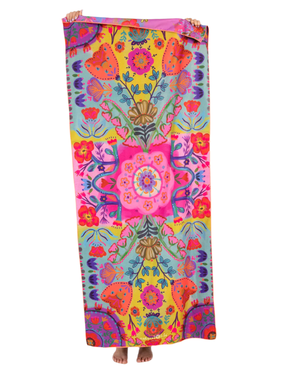 Natural Life Double-Sided Microfiber Beach Towel - Tropical Sprigs