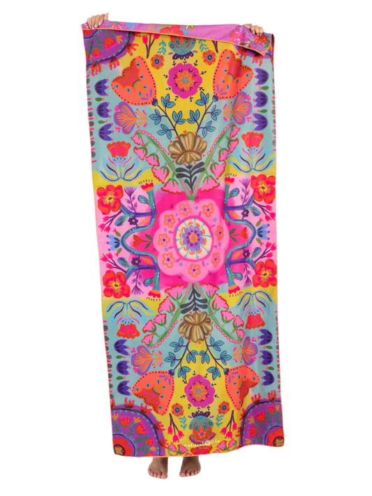 Natural Life Double-Sided Microfiber Beach Towel - Tropical Sprigs