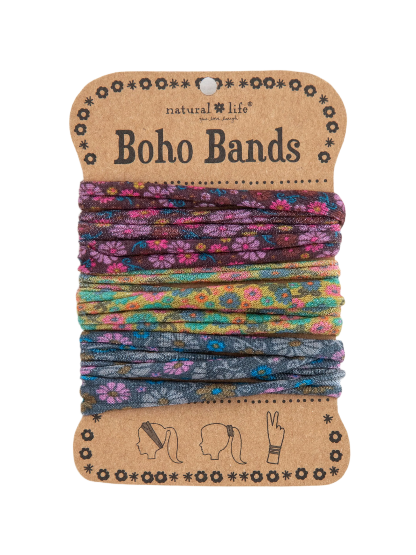 Natural Life Boho Bands Hair Ties, Set of 3