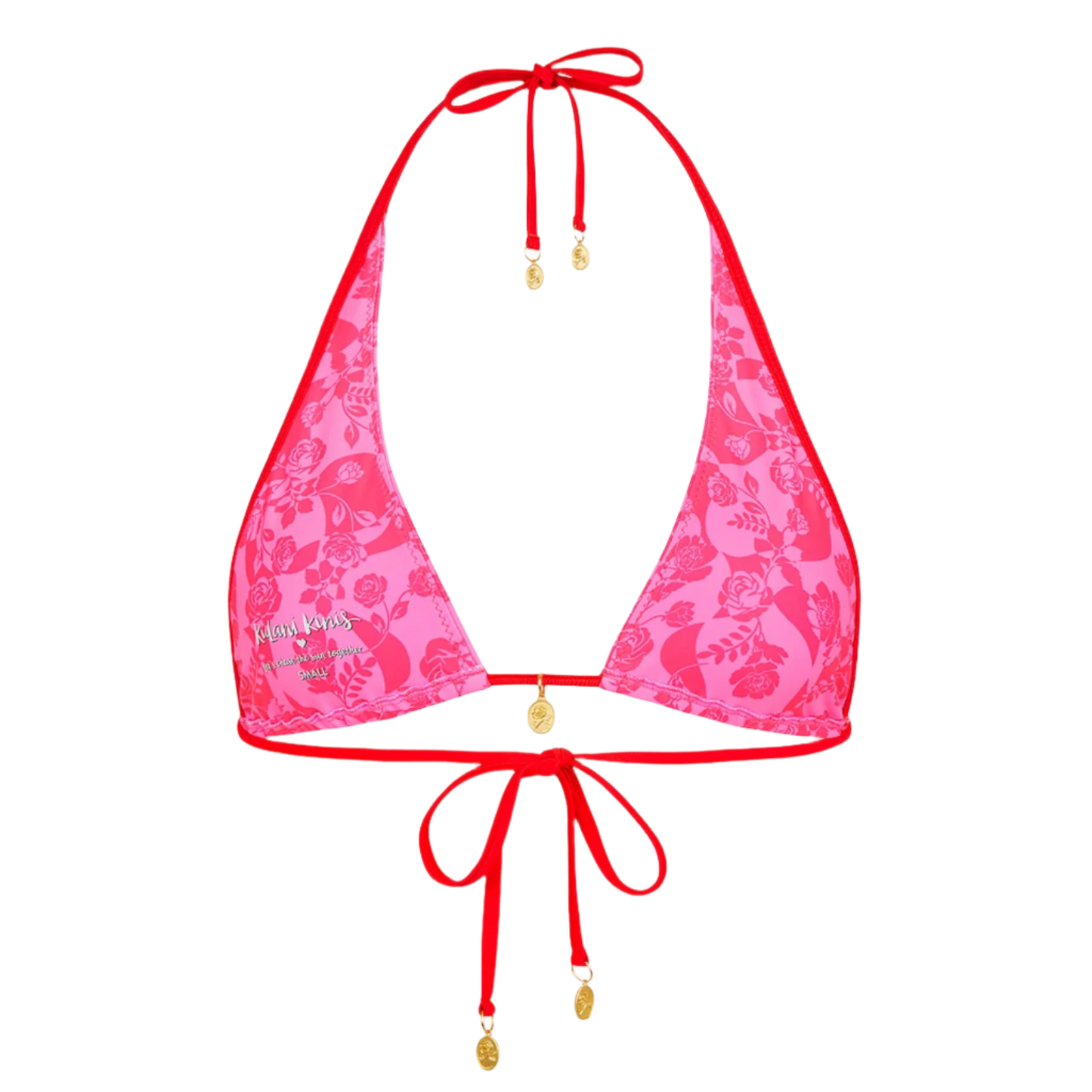 Kulani Kinis Bind Tie Halter Bikini Top - Hearts Collide