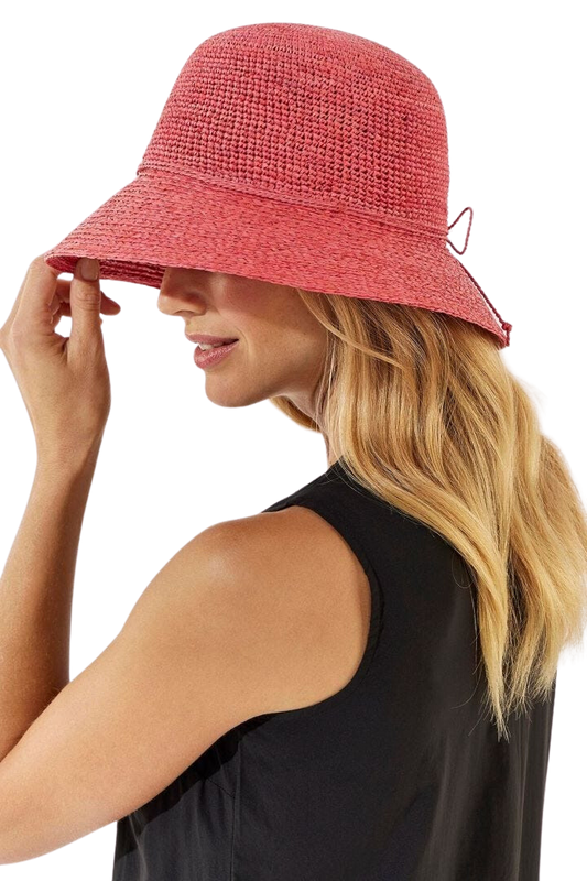 Coolibar Carolina Summer Cloche Hat UPF 50+ - Radiant Coral