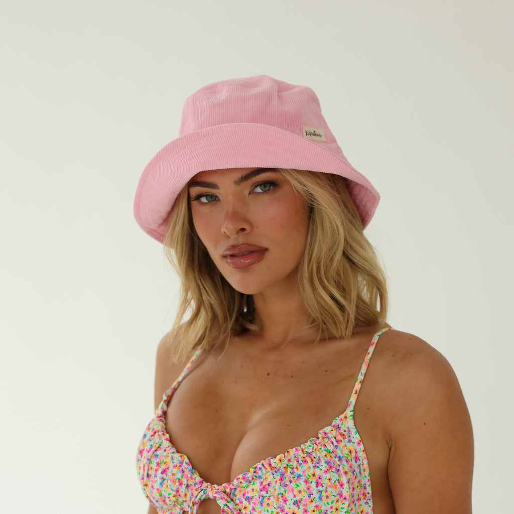 Kulani Kinis Corduroy Bucket Hat - Perfect Pink