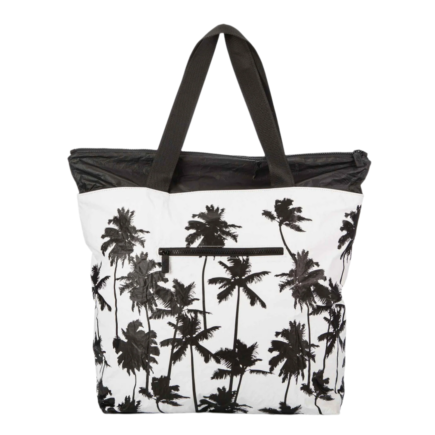 Aloha Day Tripper Tote Bag - Coco Palms Black On White