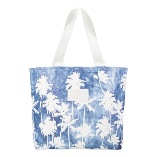 Aloha Day Tripper Tote Bag - Coco Palms Indigo