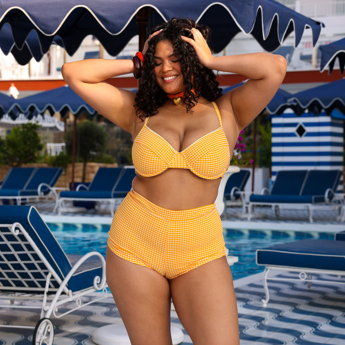 Kulani Kinis Ditzy Underwire Bra Bikini Top - Orange Cream