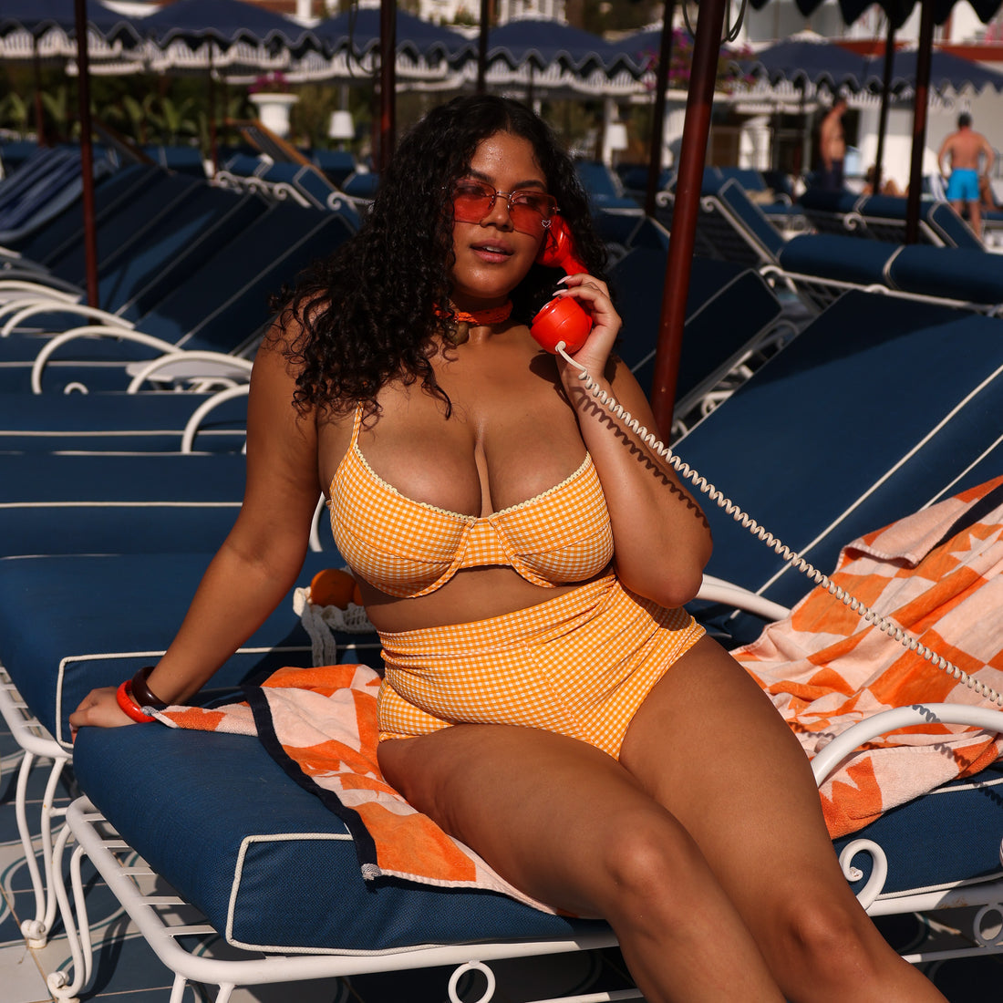 Kulani Kinis Ditzy Underwire Bra Bikini Top - Orange Cream