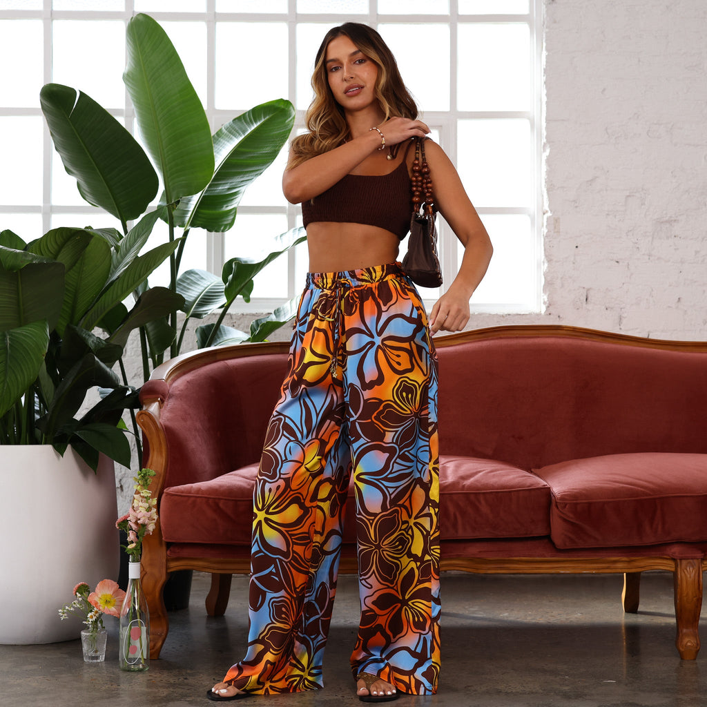 Kulani Kinis Palazzo Pants - Frangipani Fizz