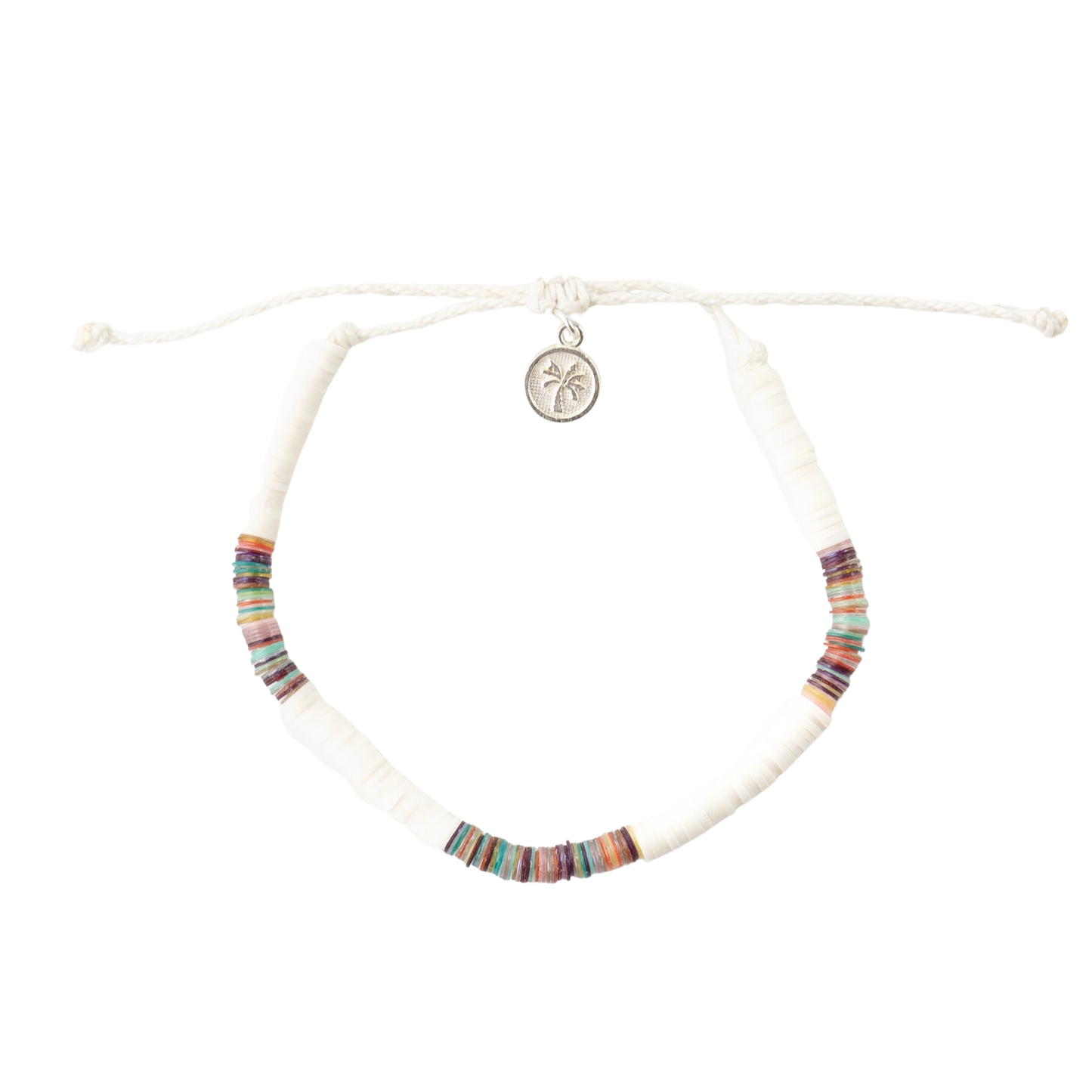 Pineapple Island Malabar Clay Beaded Bracelet - White/Earth
