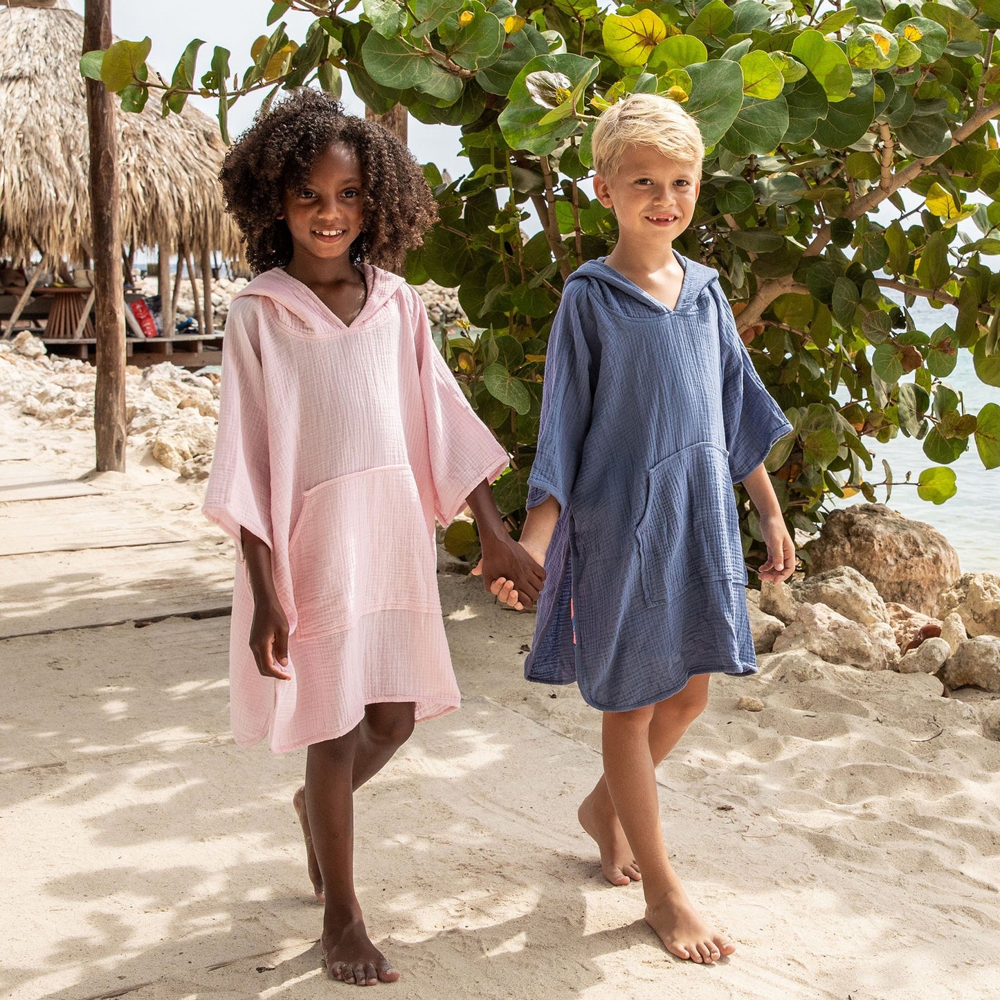 Snapper Rock Beach Poncho - Sunset Pink