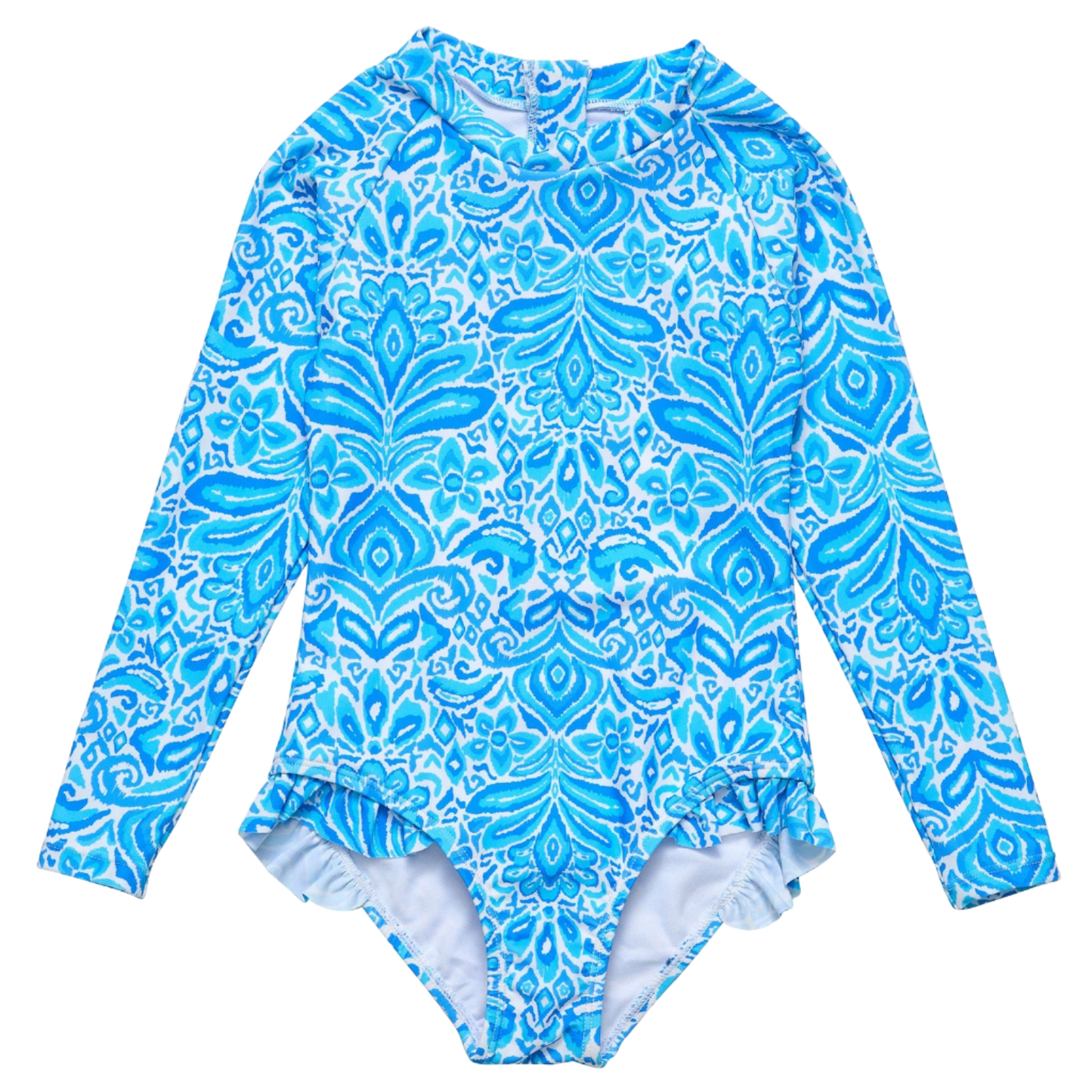 Snapper Rock Girls Long Sleeve Surf Suit - Santorini Blue