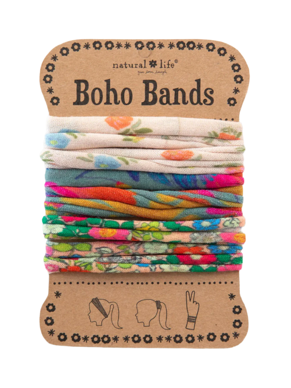 Natural Life Boho Bands Hair Ties, Set of 3
