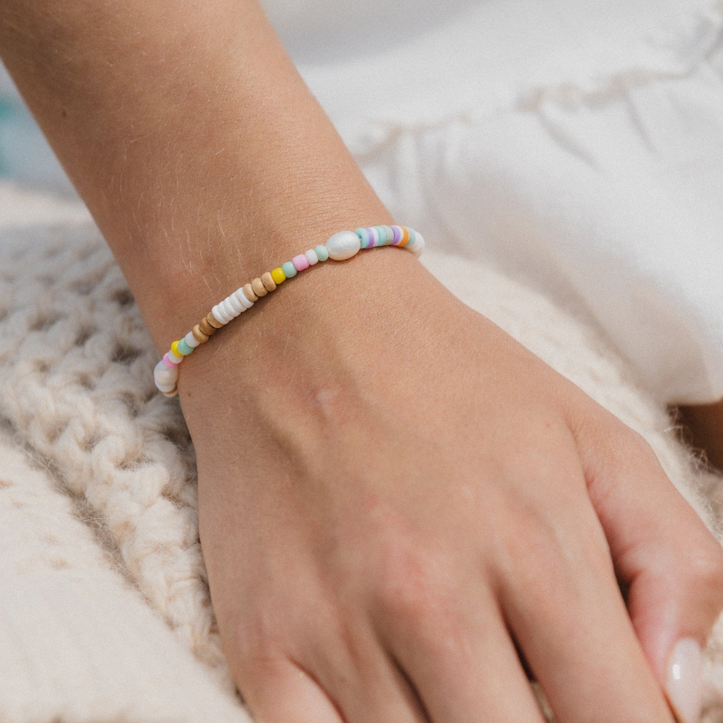 Pineapple Island Mentawai Islands Surfer Bracelet - White Multi