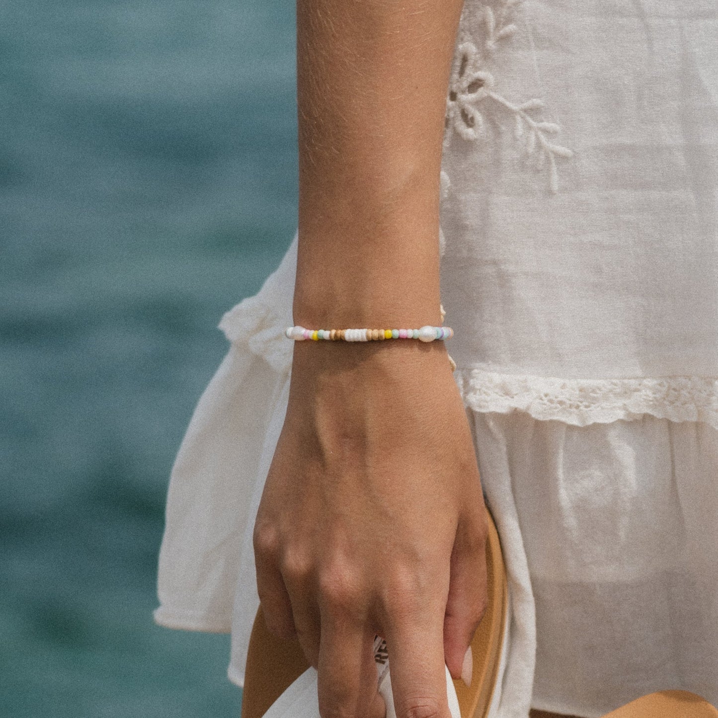 Pineapple Island Mentawai Islands Surfer Bracelet - White Multi