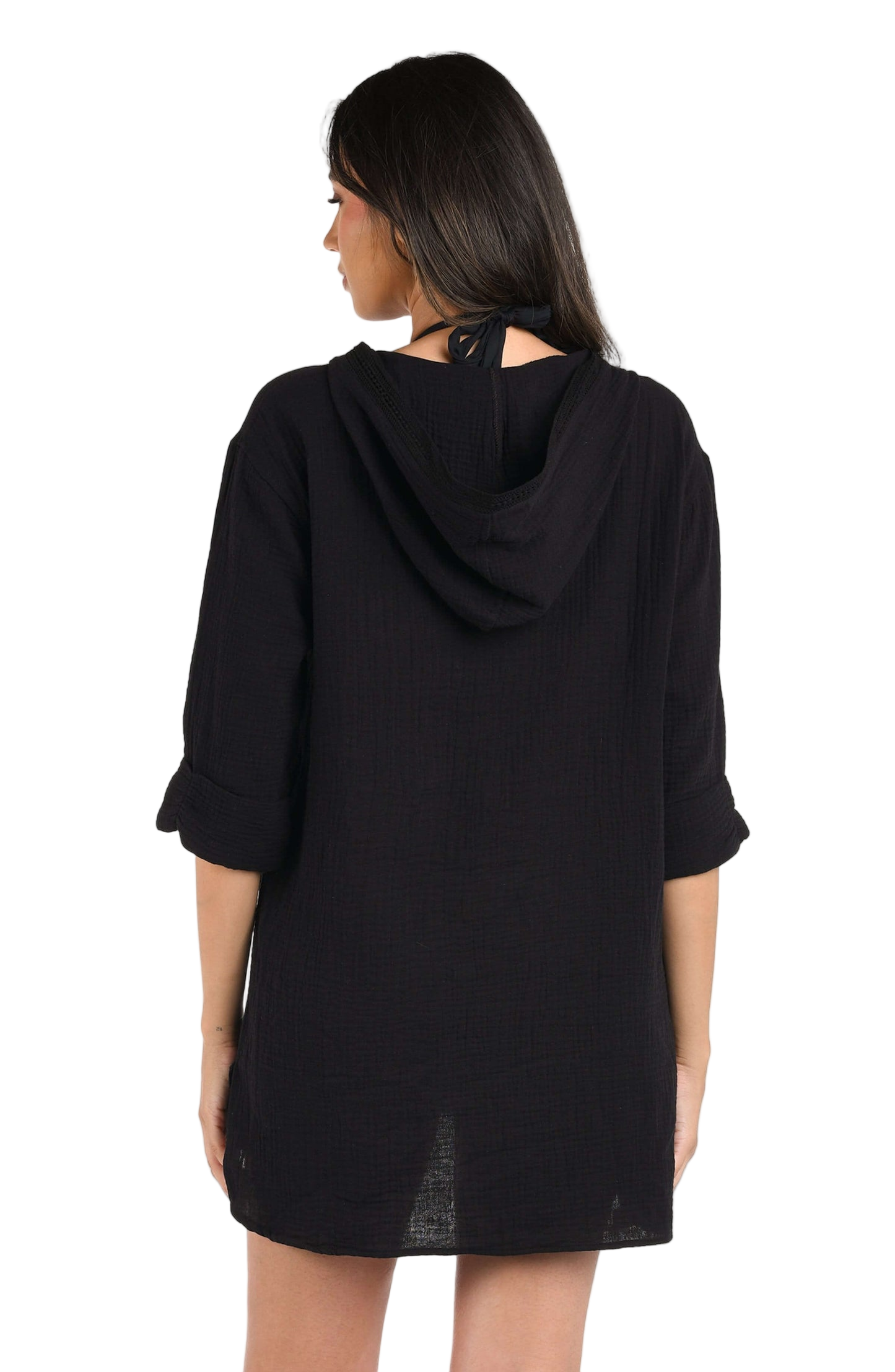 La Blanca Seaside Covers Hoodie Coverup - Black