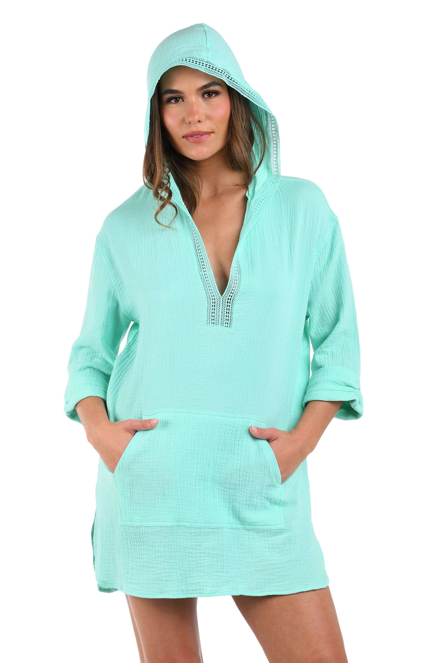 La Blanca Seaside Covers Hoodie Coverup - Seabreeze