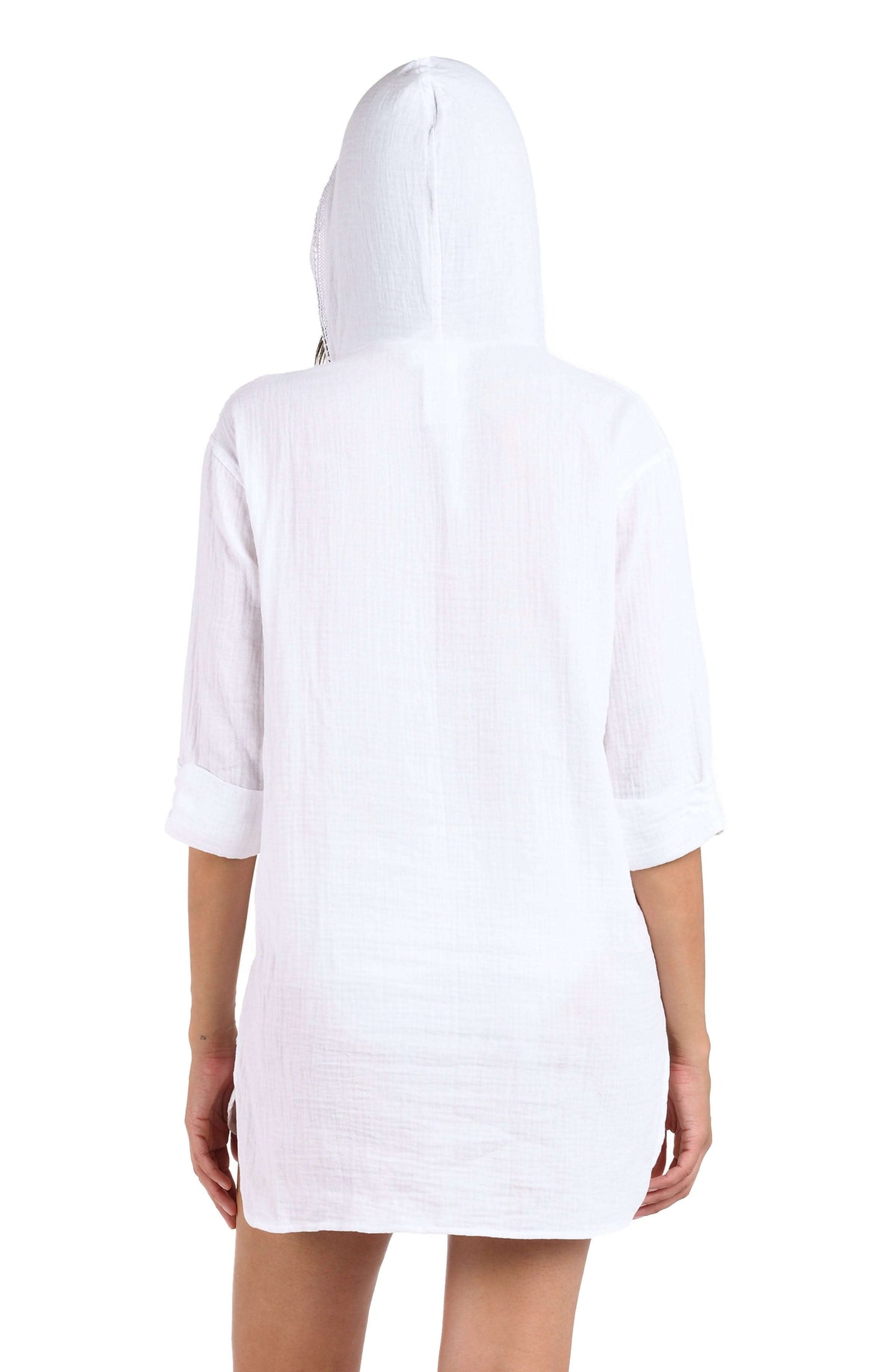 La Blanca Seaside Covers Hoodie Coverup - White