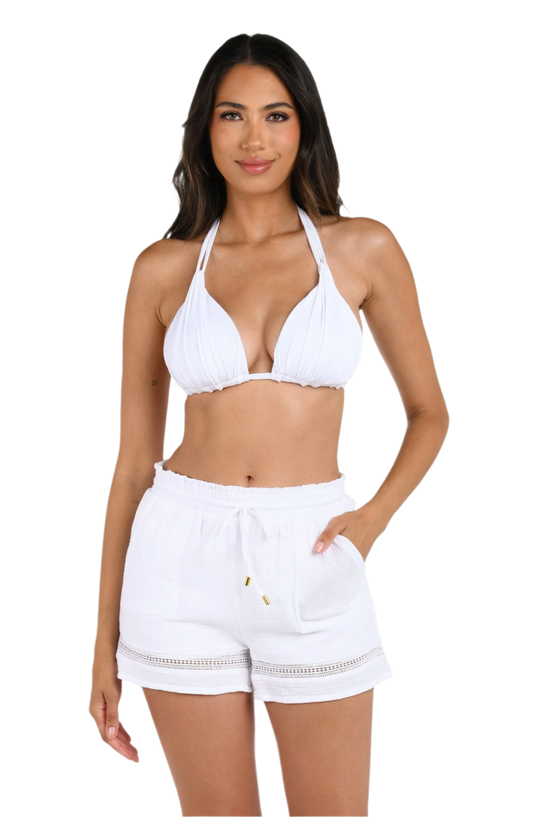 La Blanca Island Seaside Beach Shorts - White