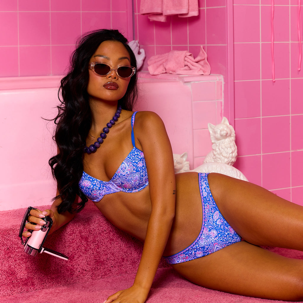 Kulani Kinis Modest Bind Full Coverage Bikini Bottom - Lilac Moon - FINAL SALE