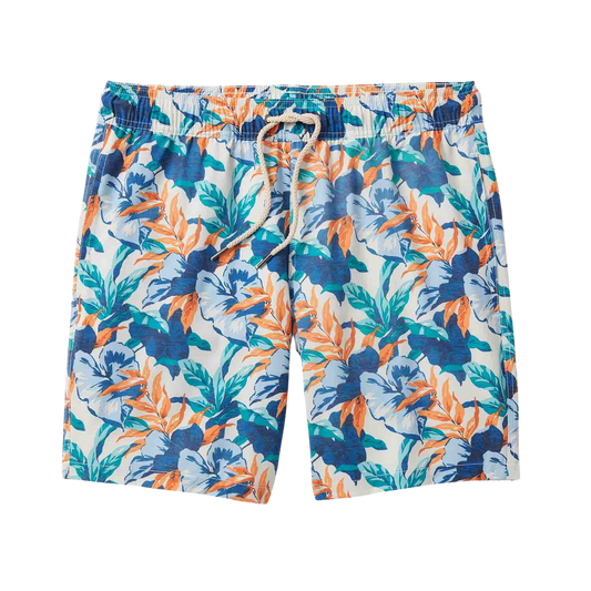Fair Harbor Men's The Bayberry Swim Trunk Boardshorts - Orange Tropics - FINAL SALE