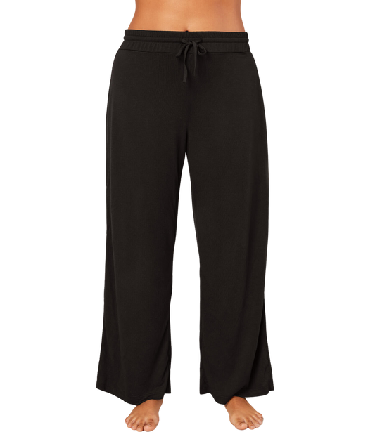Andie The Wide Leg Bamboo Pant - Black