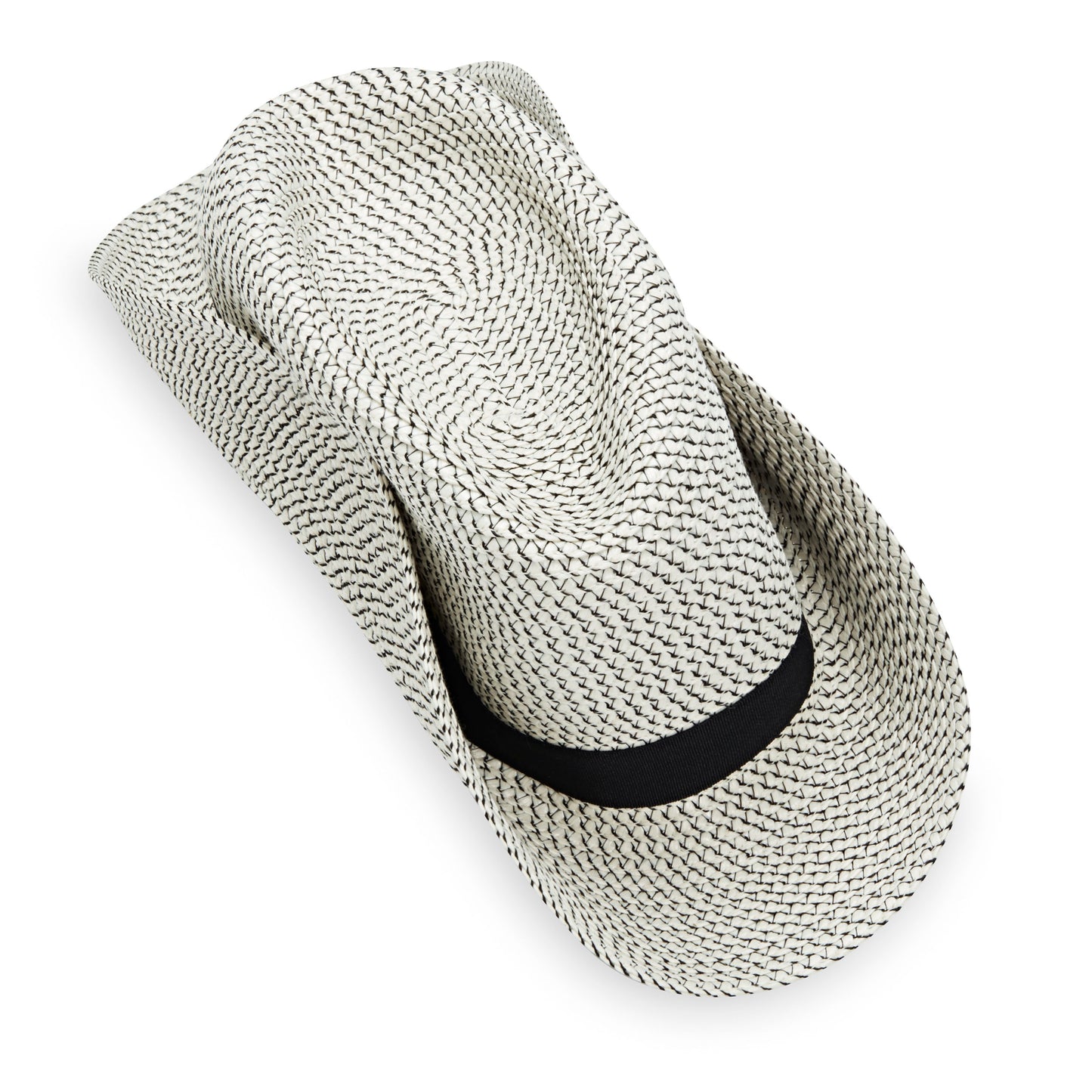 Wallaroo Women's Charlie Packable Sun Hat UPF 50+ - Ivory/Black
