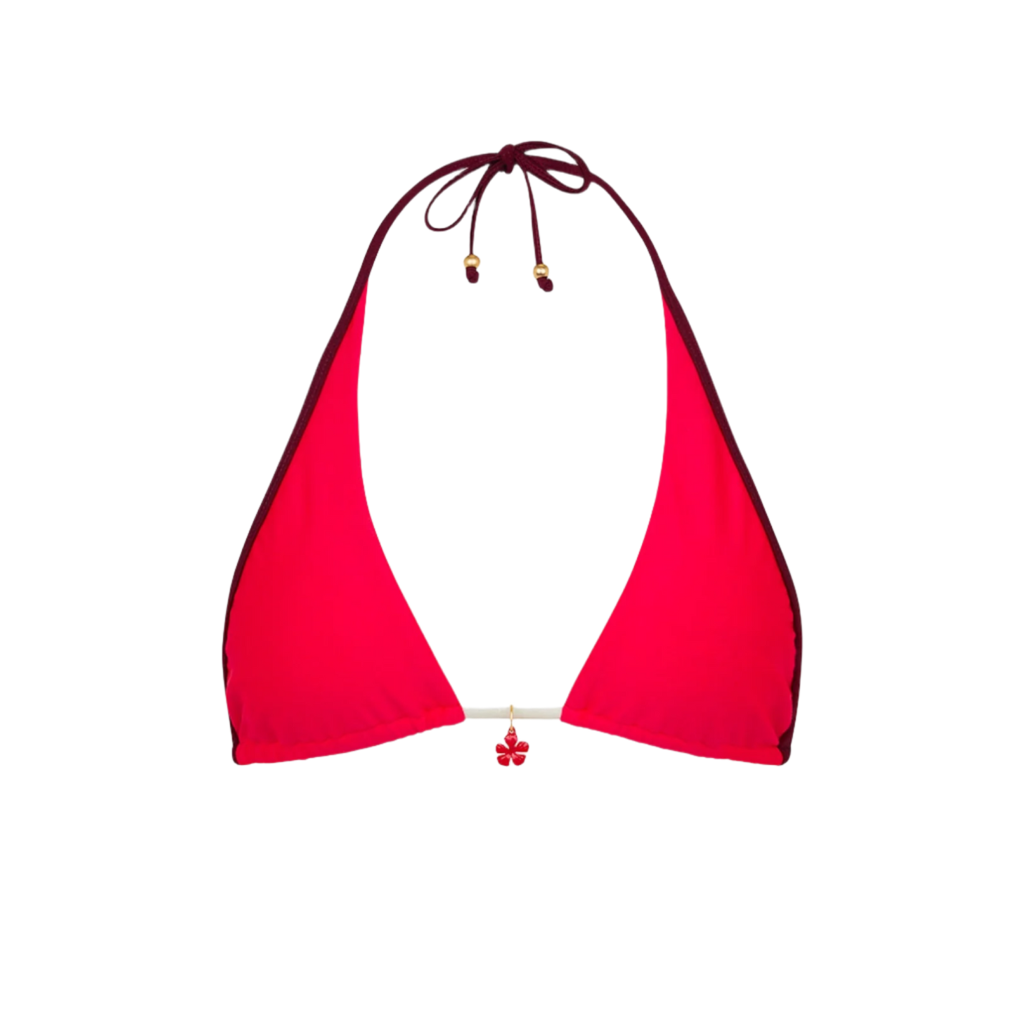 Kulani Kinis Bind Tie Halter Bikini Top - Cherry Cola