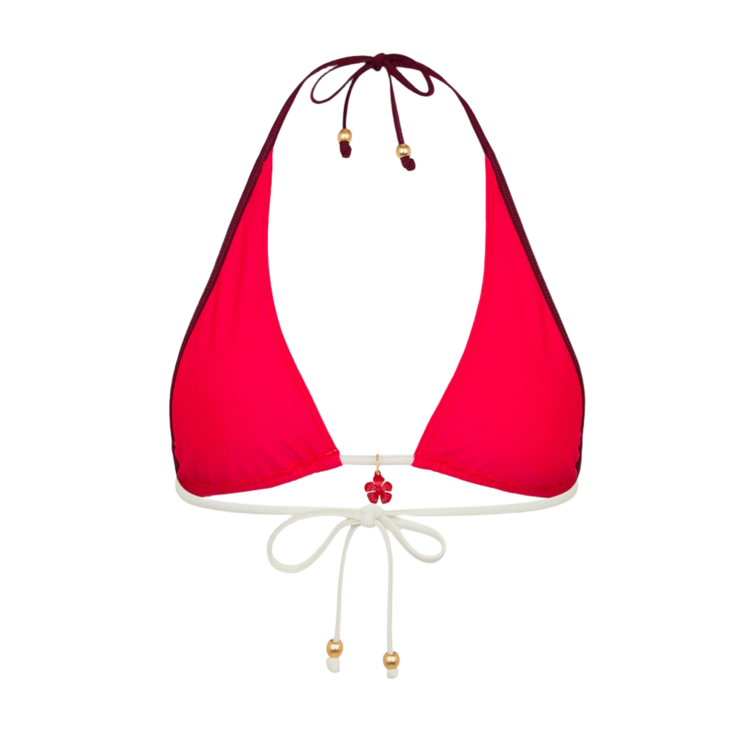 Kulani Kinis Bind Tie Halter Bikini Top - Cherry Cola