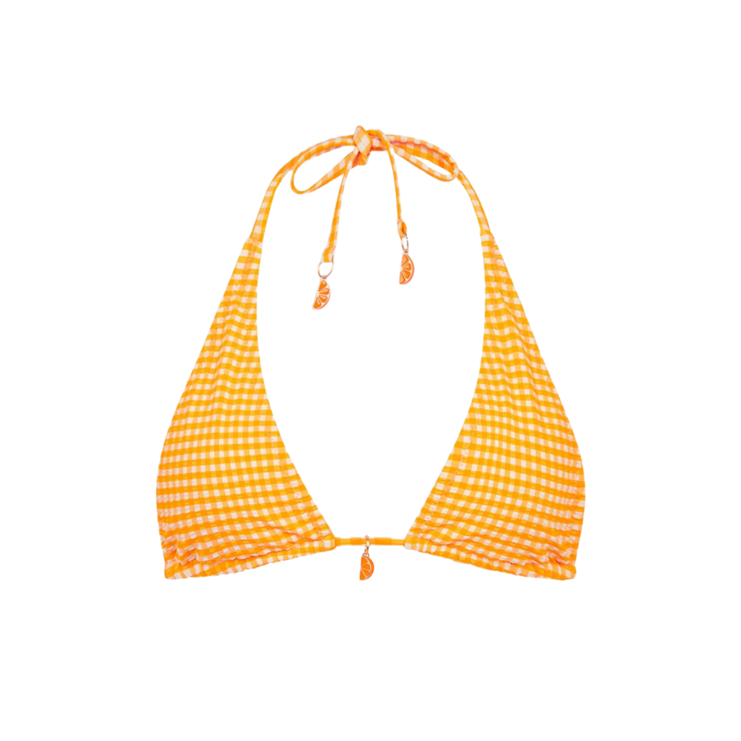 Kulani Kinis Classic Tie Halter Bikini Top - Orange Cream