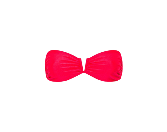 Kulani Kinis V Strapless Bandeau Bikini Top - Neon Rose - FINAL SALE