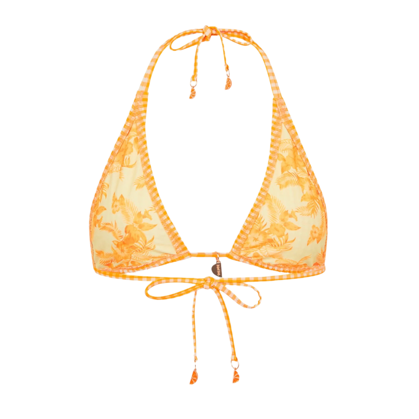 Kulani Kinis Classic Tie Halter Bikini Top - Orange Cream