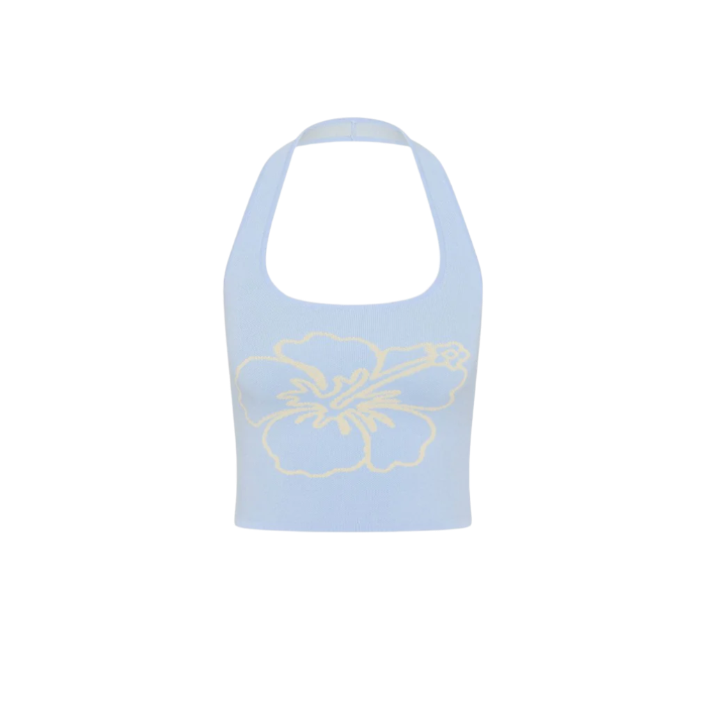 Kulani Kinis Knit Halter Tank Top - Floral Fizz