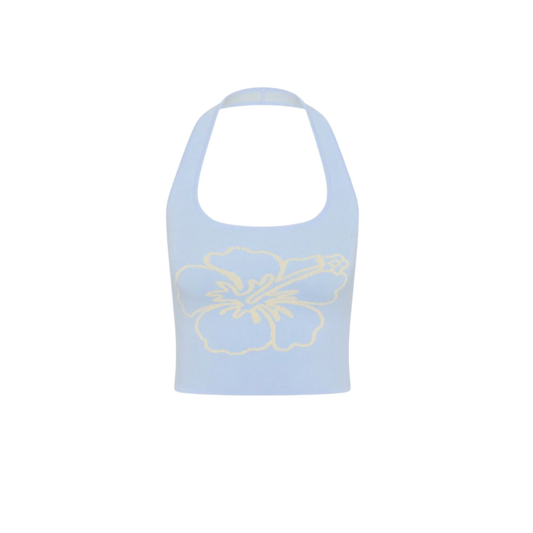 Kulani Kinis Knit Halter Tank Top - Floral Fizz