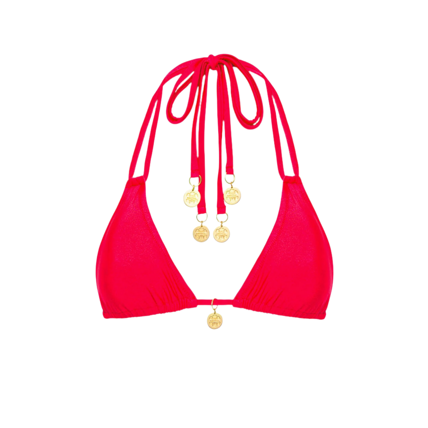 Kulani Kinis Halter Bralette Bikini Top - Cherry Crush