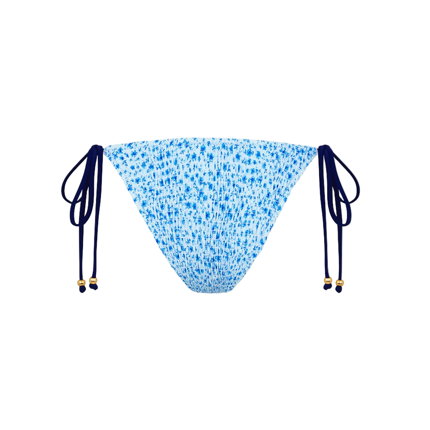 Kulani Kinis Shirred Dipped Cheeky Tie Bikini Bottom - Dream Flower