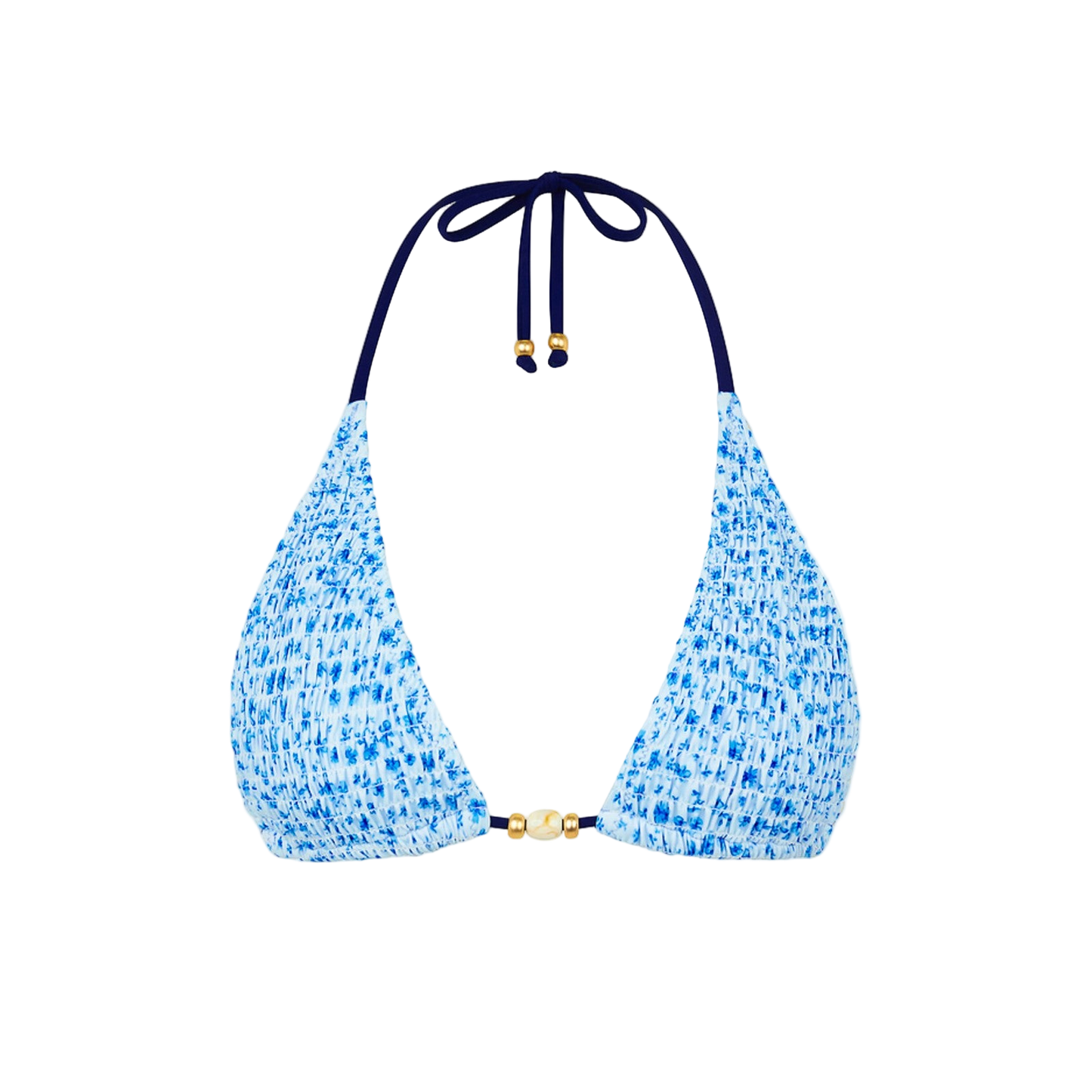 Kulani Kinis Shirred Triangle Bikini Top - Dream Flower