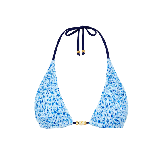Kulani Kinis Shirred Triangle Bikini Top - Dream Flower