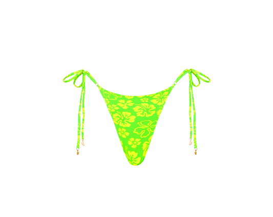 Kulani Kinis Thong Tie Side Bikini Bottom - Aloha Lime - FINAL SALE