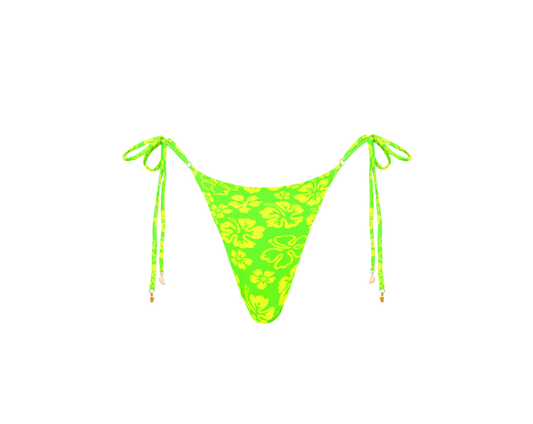 Kulani Kinis Thong Tie Side Bikini Bottom - Aloha Lime