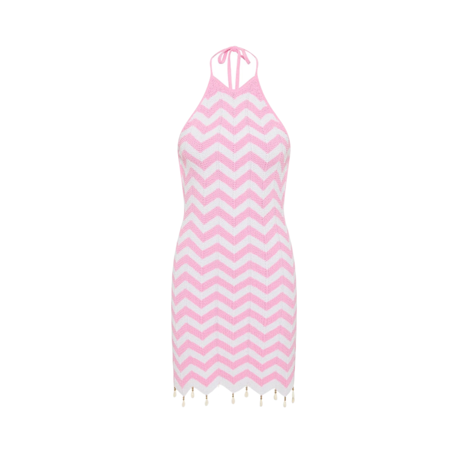 Chevron Knit Halter Mini Dress - Cotton Candy Medium Chevron Knit Halter Mini Dress - Cotton Candy Medium