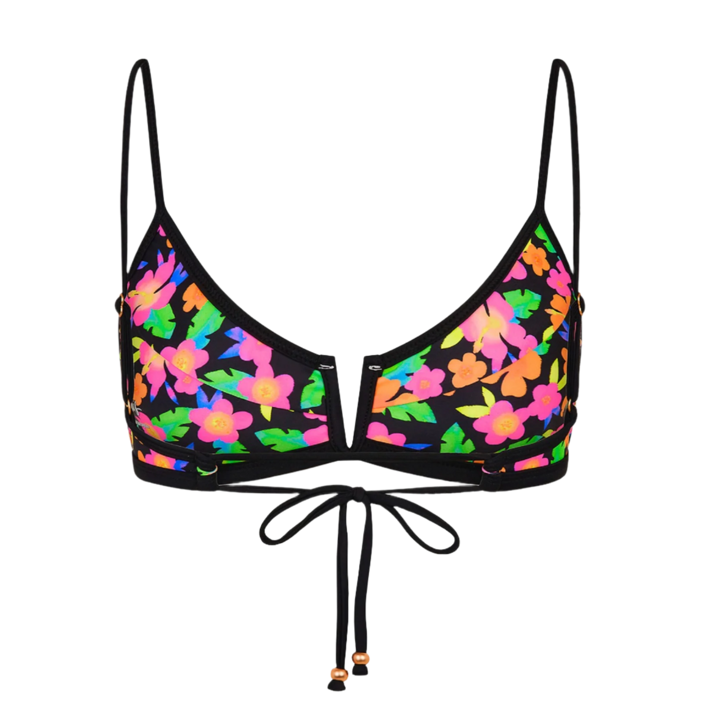 Kulani Kinis Bind Slim V Crop Bikini Top - Midnight Glow