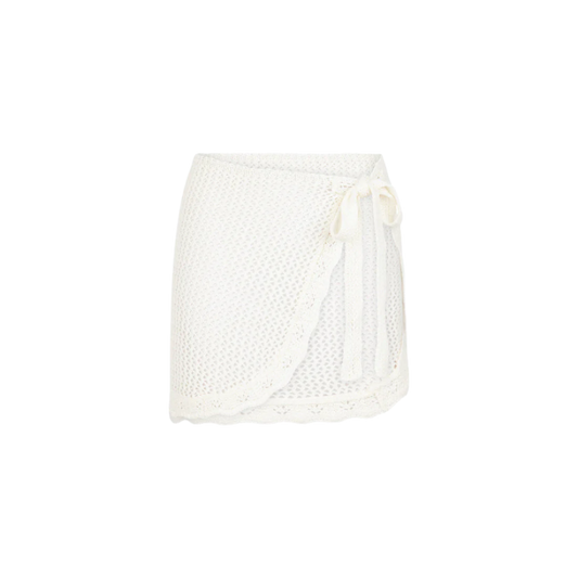 Kulani Kinis Crochet Knit Mini Sarong - Ivory