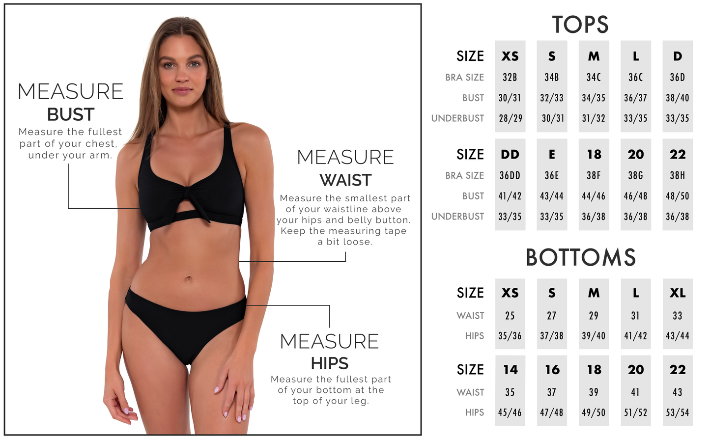 Sunsets Forever Cup Sized Underwire Tankini Top - Black